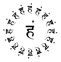 Bija mantra Ham arranged in yantrik design