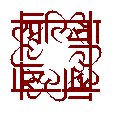 The letter La intertwined into a yantra